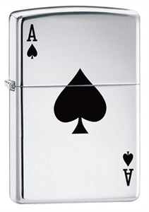 ZIPPO ACE OF SPADES CHROME LIGHTER 1CT