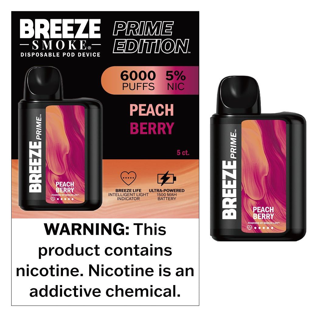 BREEZE *PRIME* - PEACH BERRY - 5CT BOX